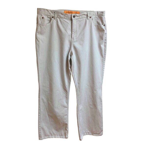 Eddie Bauer Oatmeal Beige Cotton Bootcut Jean‎ Styled Pants - Picture 7 of 9